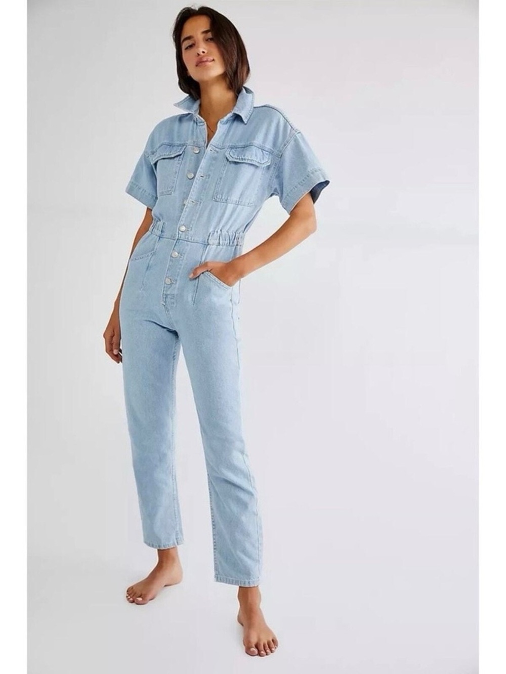 Free People Marci Denim Jumpsuit